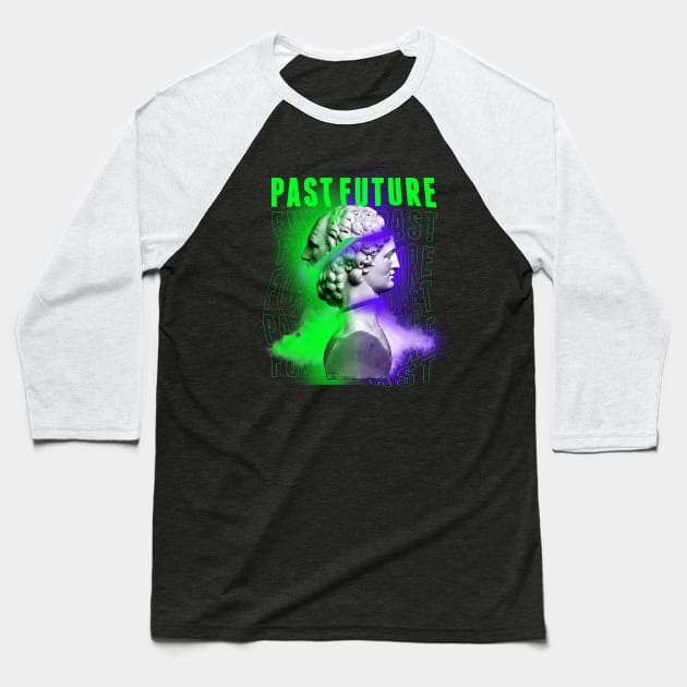 Janus Mythology Vaporwave Green and Purple 2 Baseball T-Shirt by gastaocared